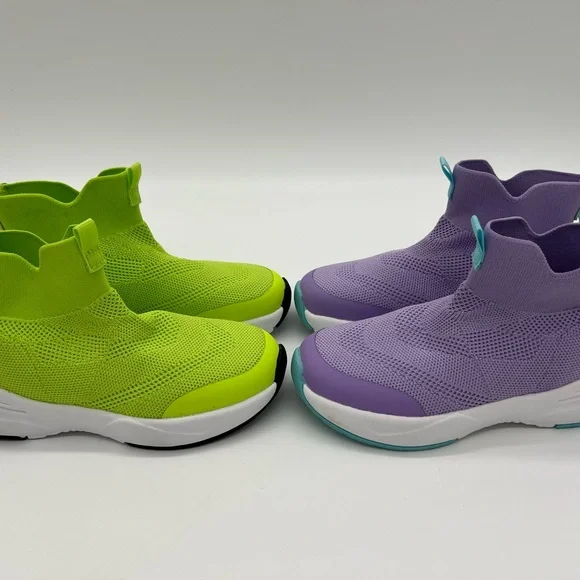 NEW: Toddler Ari Sneakers Lime / Green and Purple Combo Deal- Cat & Jack - Picture 2 of 5